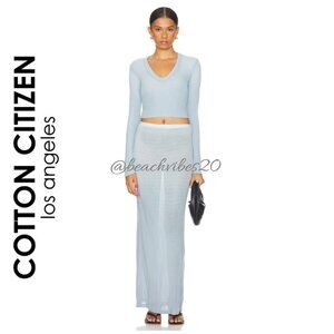 COTTON CITIZEN The Verona Crop U-neck Shirt Crystalline Cast Large NWT